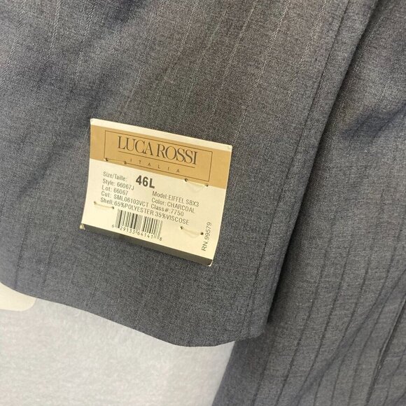 NEW Luca Rossi Italia Super 150's Blazer Suit Jacket Mens 46L Gray 3-button NWT - Picture 4 of 15